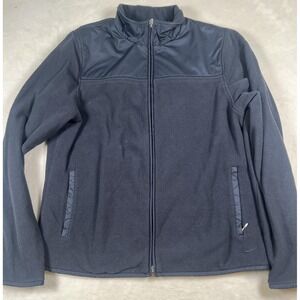 Nike Jacket Womens Medium‎ Blue Therma-Fit Fleece Full Zip Stand Collar
